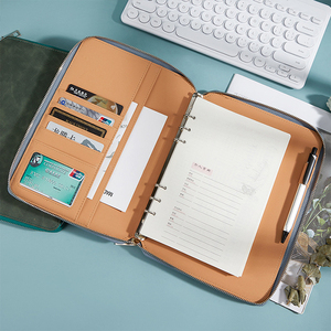 Carpeta <span class=keywords><strong>de</strong></span> Regalo Personalizada con Cierre, <span class=keywords><strong>de</strong></span> PU Suave, con Hojas Sueltas, para Documentos, Tamaño A5/A6, con Cubierta en Blanco - Product Image 4