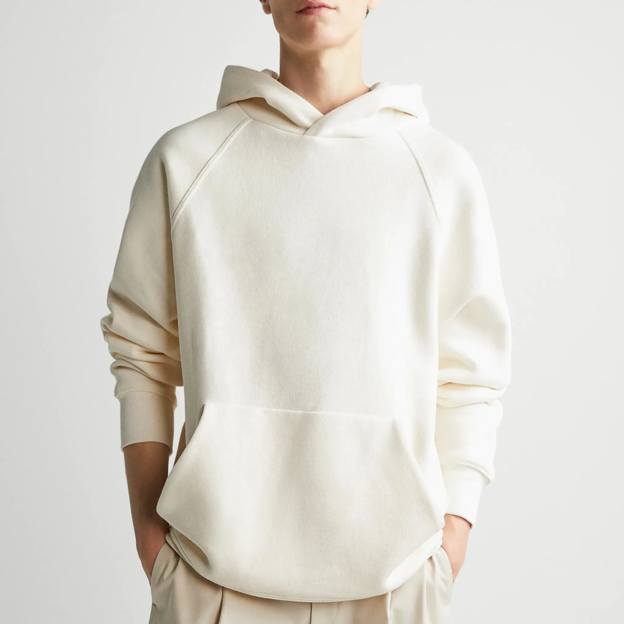 OEM custom boxy raglan pullover 100% cotton plain basic raglan sleeve hoodies for men