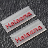 Écussons PVC 3D transparents personnalisés, écologiques, étiquettes en caoutchouc souple, logo gaufré imperméable, thermocollants pour chapeaux, sacs et accessoires vestimentaires