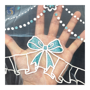 YX2672 تصميم جديد الأميرة المجمدة إلسا تول فستان أطفال قماش أزور لمعان تعويض - Product Image 3