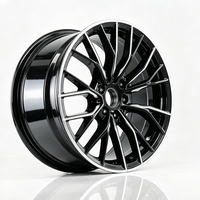 Nouvelles jantes forgées en alliage d'aluminium à rayons multiples, 19 pouces, 8.5J, ET 25 mm, PCD 5x112, CB 66.5 mm, noir brillant, pour véhicules de tourisme personnalisés