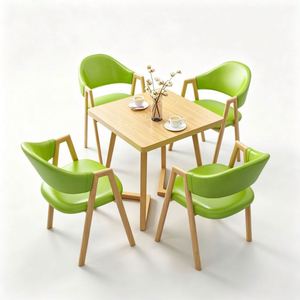 Cafe Negotiation Table <strong>Set</strong> Square MDF Table With <strong>4</strong> <strong>Green</strong> <strong>Chairs</strong> Modern <strong>Dining</strong> Table and <strong>Chairs</strong> <strong>Set</strong> Factory - Product Image 6