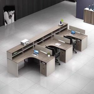 Escritorios y Sillas de Oficina Maibo con Doble Separación, Diseño Moderno para Personal de Finanzas, Estación de Trabajo para 2 o 4 Personas - Product Image 3
