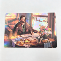 Cartes Flash Anime Personnalisées Holographiques avec Estampage Partiel Or et Argent Laser, Cartes de Jeu à Collectionner en Relief