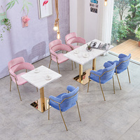 Meubles de café en marbre modernes, meubles de restaurant table et chaise de restaurant table et chaise de café, table basse et chaise