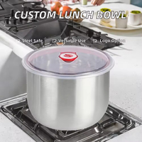 Boîte à lunch ronde en acier inoxydable hermétique anti-fuite pour la cuisine, boîte de rangement alimentaire, contenants alimentaires pour réfrigérateur, prix compétitif