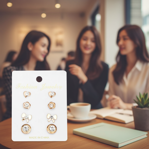 Tending stile coreano religioso orecchini a forma di croce vendita calda all'ingrosso di strass Shell Clip con zircone pietra principale - Product Image 3