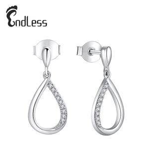 Nouvelle tendance 925 boucles d'oreilles en argent Sterling exquis bijoux fins Zircon boucles d'oreilles pour les femmes - Product Image 1