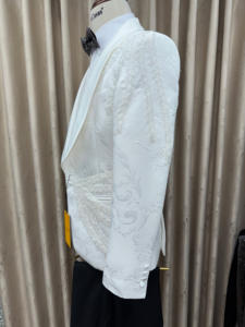 Handgemachte Luxus Perlen benutzer definierte Herren Hochzeit Bräutigam Abend Anzug <span class=keywords><strong>3</strong></span>-teilige Jacke Weste Hosen Plus Size Atmungsaktive Anti-Falten - Product Image 5