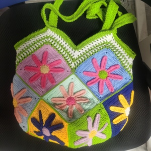 Bolso de Hombro Tejido a Crochet para Mujer, Diseño Bordado, Hecho a Mano, Última Moda 2025 - Product Image 2