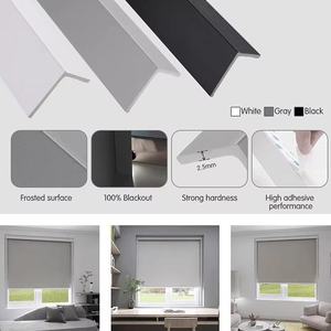 Persianas Enrollables Autoadhesivas con Ranura Bloqueadora de Luz <span class=keywords><strong>en</strong></span> Forma de L de Diseño Simple, Persianas Zebra, Riel <span class=keywords><strong>para</strong></span> Cortinas, Panel Lateral Moderno - Product Image 5