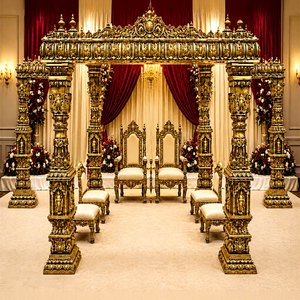 Compre un Mandapam tradicional del sur de la India con pilares tallados, un Mandapam clásico de FRP Kalyana para bodas hindúes. - Product Image 1
