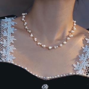 Collar de Perlas Naturales de Agua Dulce para Mujer, Estilo Retro de Palacio Francés con Diseño Minimalista de Cielo Estrellado, Nueva Llegada - Product Image 2