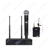 Mikrofon Nirkabel Profesional QLXD4 QLXD24 Genggam BETA58 BETA87 Bodypack Lapel Headset