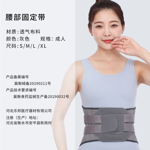 Leyubang Waist Support Belt Adult Gray S/M/L/XL Breathable Mesh Adjustable Lumbar Protection - Product Image 1