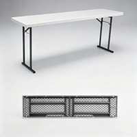 Neuer Tragbarer Moderner Outdoor 6ft Esstisch Weiß HDPE Kunststoff Klapptisch