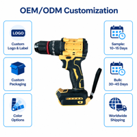 OEM/ODM - Perceuse sans fil 21V à vitesse variable, moteur sans balais, 13 mm, couple réglable sans clé, réversible, outils professionnels industriels et de bricolage