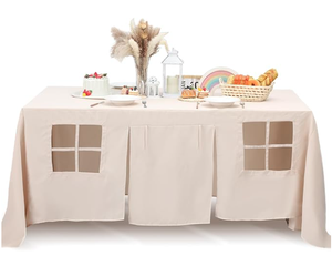 Carpa de juegos con mantel para niños, fortín, casa de juegos interior y exterior, castillo de princesa, para camping, fiestas de cumpleaños, cubierta decorativa y actividades - Product Image 4