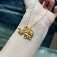 Nouvelle mode, bijoux en or Au750, pendentif en or jaune pur, charmes en or véritable 18 carats, grand papillon pour collier, bijoux pour femmes