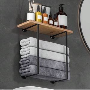 Porte-serviettes de cuisine et de bain en fer, design simple et moderne, à un seul niveau, résistant à l'eau pour la maison - Product Image 4