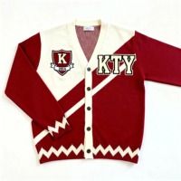 Vente en gros de cardigan en tricot à col en V surdimensionné à manches longues de haute qualité personnalisé avec broderie en tissu éponge pour homme
