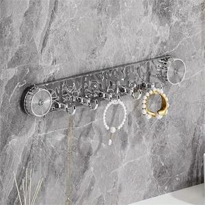 Home Storage Suction Cup Row with 5 <b>Hooks</b> No Marking No Punching Strong Load-bearing Bathroom Kitchen Suction Cup <b>Hooks</b> - Product Image 2