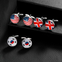 Fabricant 287 Pays Drapeau Conception Bouton de Manchette Conception Personnalisée Boutons de Manchette Boutons de Manchette pour Hommes