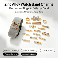 Breloque HMJ en alliage de zinc pour bracelet de montre Whoop 4.0/5.0, motif alimentaire/dessert, anneau décoratif semi-ouvert, motif personnalisé, emballage OEM/ODM