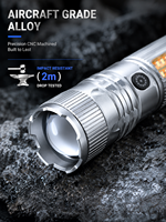 Linterna LED Recargable Ultrabrillante, Linterna Táctica Impermeable para Exteriores, Linterna Portátil de Alto Lumen