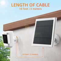 Caméra annulaire solaire XXR 5W 4V 20,5% d'efficacité compatible avec projecteur et caméra extérieure sur perche, câble USB-C de 3 m, Chine