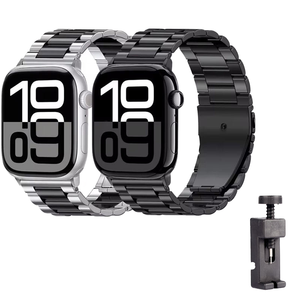 Bracelet de montre intelligent en acier inoxydable de luxe Aibangjia pour montre 22 mm, bracelet réglable et durable avec boucle à ardillon/pliable - Product Image 1