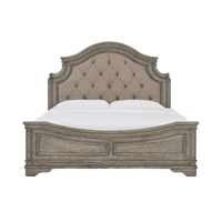 Lit double en chêne massif de style américain, antique français, rétro, haut de gamme, pour chambre principale, lit chinois