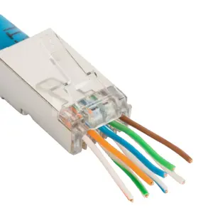 תקע מפעל rj45 מחבר 8P8C RJ45 CAT5 מחבר רשת תקע מודולרי עבור כבל Cat5 Cat5e Cat6