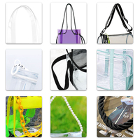 Sac à main réutilisable en plastique transparent PVC personnalisé bon marché Sac de plage transparent Fourre-tout Sacs cadeaux avec poignée Type de motif lettre