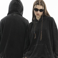 Sweat à capuche vintage surdimensionné en coton 100% 380 g/m², lavé à l'acide, personnalisé, confortable, doux, unisexe, grandes tailles, vente OEM