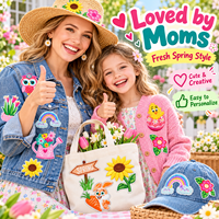 Lot de patchs de Pâques et de printemps en gros : poussin, lapin, fleur, arc-en-ciel – à coudre ou thermocollants, pour loisirs créatifs, cadeaux, décoration, patchs de créateur