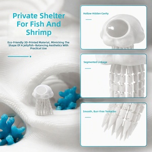 Nouvelles Caverne de Reproduction Personnalisées Imprimées en 3D pour Aquariums, en Forme de Méduse de Dessin Animé, Jouet de Décompression, Micro-Paysages pour Poissons et Crevettes - Product Image 5