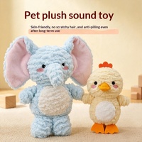Jouet en peluche éléphant à grandes oreilles pour animaux de compagnie - Anti-ennui, résistant aux morsures, pour la dentition et l'auto-entretenissement des chiens de petite et moyenne taille