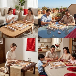 Ensemble <span class=keywords><strong>de</strong></span> Mahjong Américain <span class=keywords><strong>de</strong></span> Luxe Moderne en Cristal, Design Minimaliste, Perles Acryliques, Jeu Universel à Tenir à la Main pour Usage Domestique et Cadeau - Product Image 6
