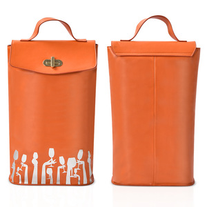 Tái Sử Dụng Chai Độn Trường Hợp Với Xử Lý Cách Điện Rượu Vang Túi Lạnh Xách Tay PU Da 2 Chai Rượu Vang Du Lịch Tote Tàu Sân Bay - Product Image 3