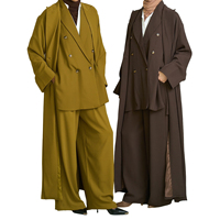 Lignes Modest Fashion Wear voor moslimvrouwen: driedelig outfitset - vest, broek, abaya, gewaad voor herfst en lente, kaftan