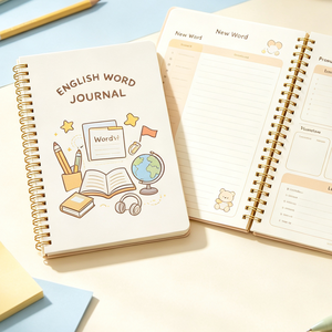 Cuadernos de Estudio Espiralados con Logotipo Personalizado, Bonitos Cuadernos de Vocabulario con Impresión en Inglés, Tapa Dura, para Estudiantes de Campus y Escuela, al por Mayor - Product Image 1