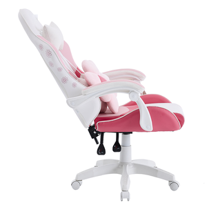 Silla <span class=keywords><strong>Gamer</strong></span> Moderna y Encantadora en Rosa y Blanco, Silla <span class=keywords><strong>Gamer</strong></span> con Acolchado Bonito y Adorable para Mujeres, Almohada en Forma de Corazón, Silla de Juego Elegante - Product Image 4