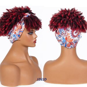 Diademas <span class=keywords><strong>de</strong></span> moda para mujer, peluca Afro corta, trenzada sintética, caja rizada africana, envolvente, turbante, color negro, venta al por mayor - Product Image 2
