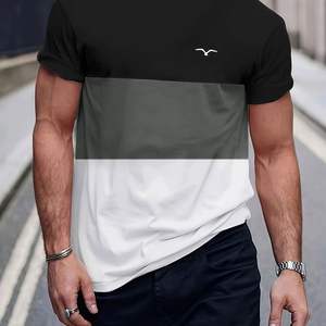2025 décontracté rayé surdimensionné à manches courtes tricoté pull col rond <span class=keywords><strong>Overtop</strong></span> pour l'été Street Wear respirant t-shirt pour hommes - Product Image 1