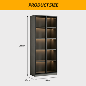 Mueble Bar <span class=keywords><strong>con</strong></span> Estantes Abiertos y Almacenamiento Inferior Cerrado, Mueble para Vino Negro <span class=keywords><strong>con</strong></span> Exhibidor para Botellas, Copas y Utensilios de Bar - Product Image 2