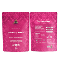 Pochette debout étanche à l'humidité de gousset de fond imprimé personnalisé Sacs d'emballage de thé vides amincissants à base de plantes en aluminium avec fermeture éclair