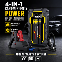 Démarreur de voiture et de camion, batterie portable 12V avec compresseur de pompe à air, booster, kit Baseus 1000A