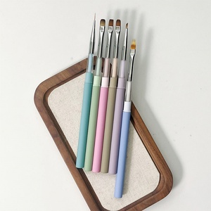 Professional Nail Art Factory Customized Nail <b>Brush</b> Set Hot Selling Metal Pen Holder Nail Salon Customized Nail <b>Brush</b> Pull Pen - Product Image 2
