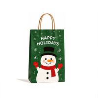 Sac cadeau en papier pour fête de Noël, sac fourre-tout en kraft personnalisé avec poignée pour emballage de cadeaux de Noël